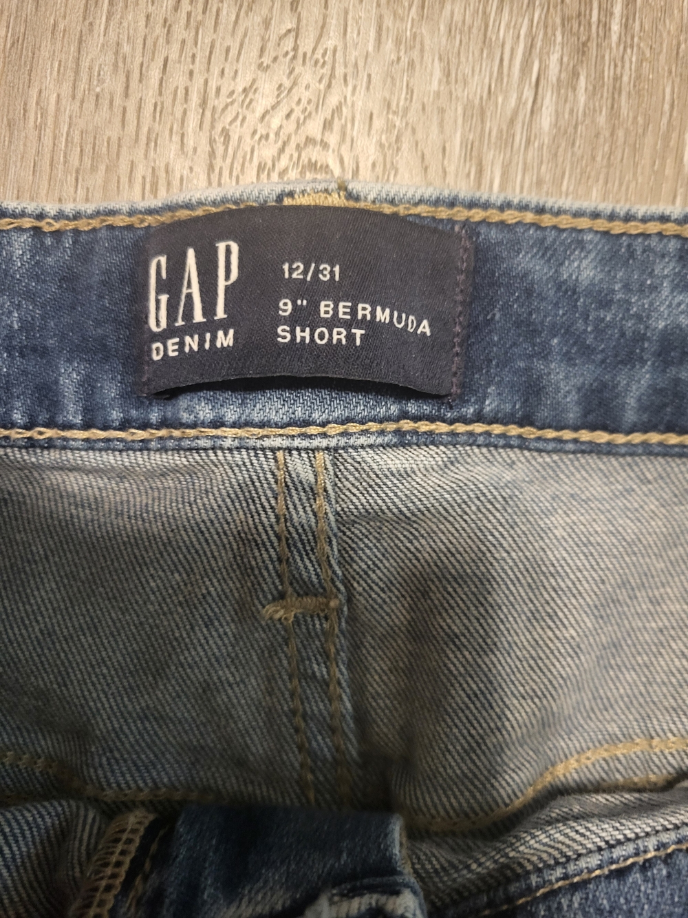 GAP Women's Light Blue Distressed Denim Bermuda Shorts - Picture 2 of 4
